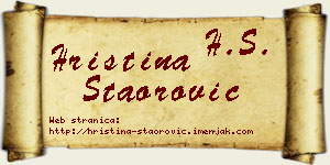 Hristina Staorović vizit kartica